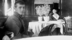 Little brother, Alexei, and Olga on the train to what would end up being their final destination in 1918. This picture shows an aging and wise princess. 