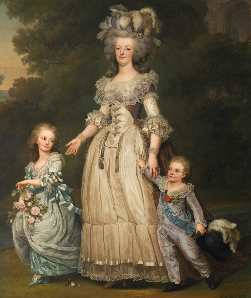 Queen Marie Antoinette of France and two of her Children Walking in The Park of Trianon By Adolf Ulrik Wertmüller, 1785