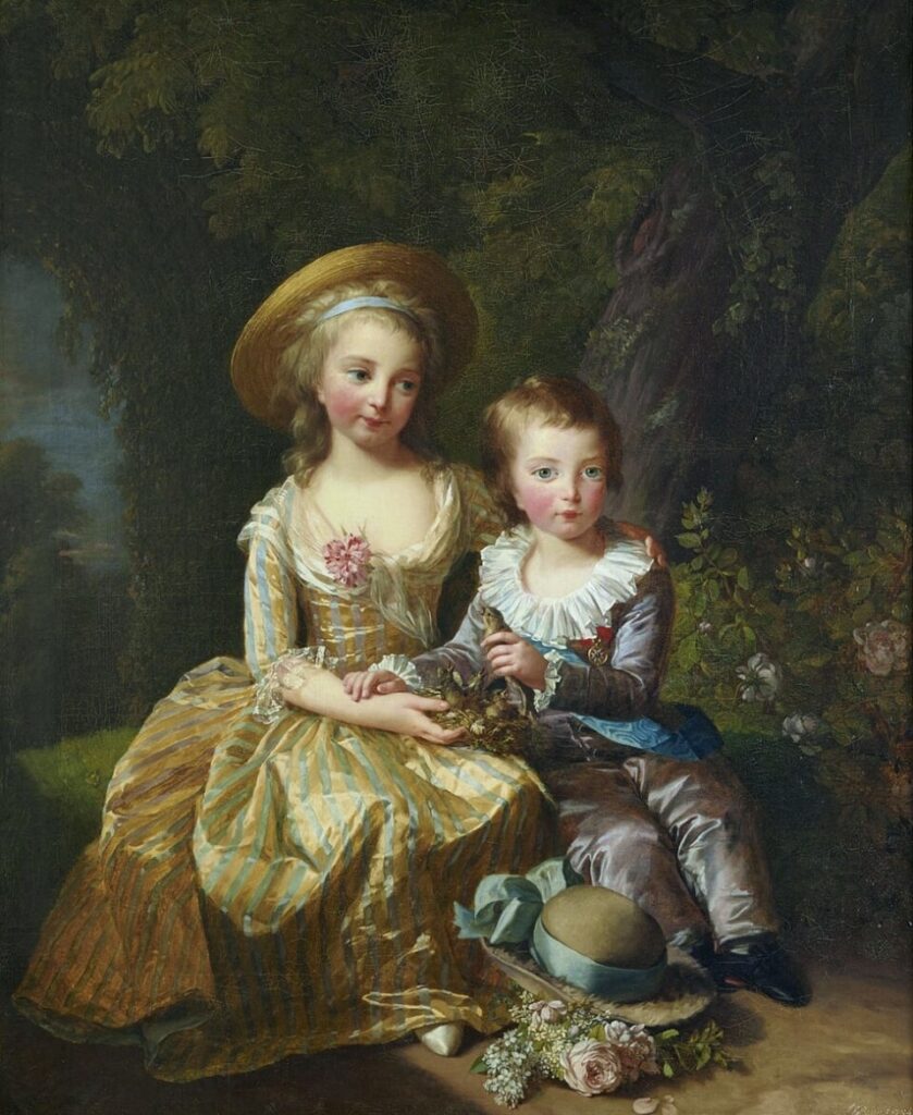 Portrait of Madame Royale and Louis Joseph, Dauphin of France By Élisabeth Vigée Le Brun, 1784 Assumption that the backdrop is again at Petit Trianon.